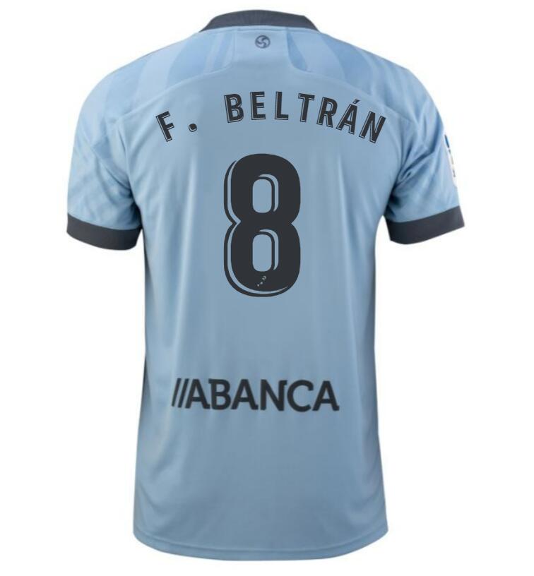 2021/22 Celta de Vigo Home Kit Soccer Jersey with Fran Beltrán 8 printing